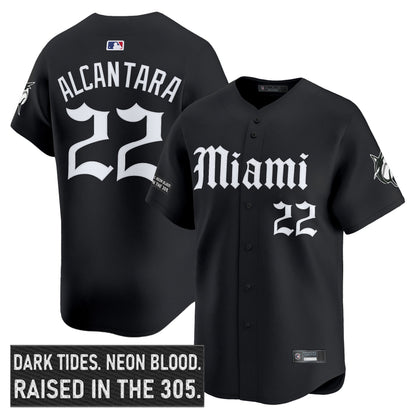Men's Miami Marlins 'Gothic Vice Edition' Vapor Premier Limited Jersey - All Stitched
