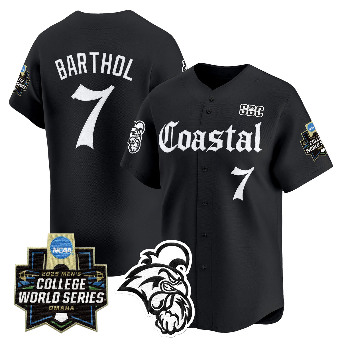 Men's Coastal Carolina Chanticleers 2025 World Series 'Gothic Coastline Edition' Vapor Premier Limited Jersey - All Stitched