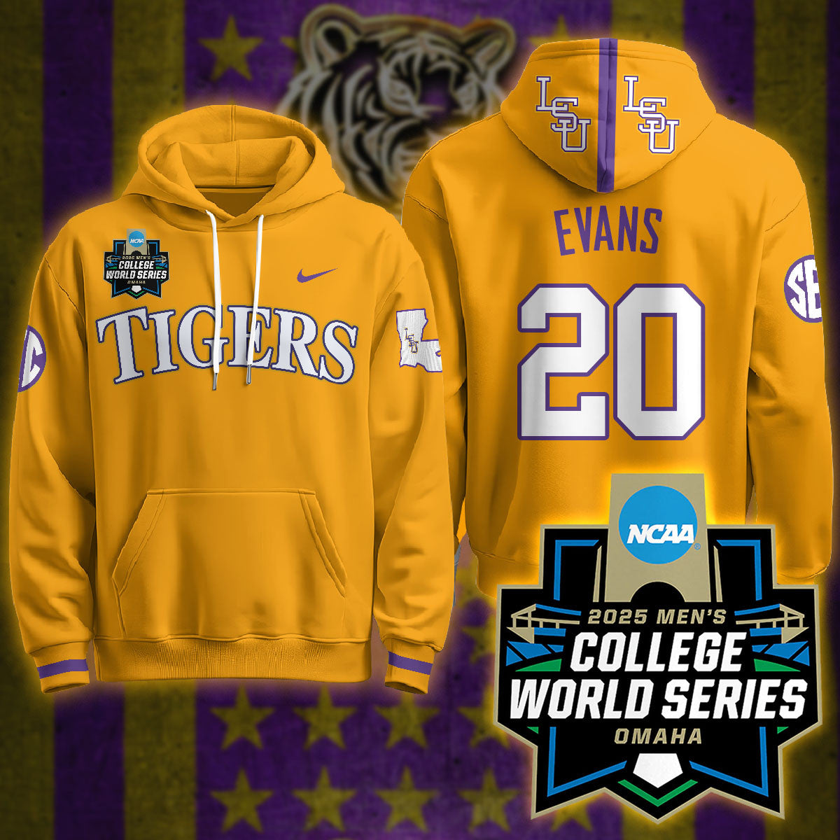 LSU Tigers 2025 World Series Limited Hoodie - All Stitched