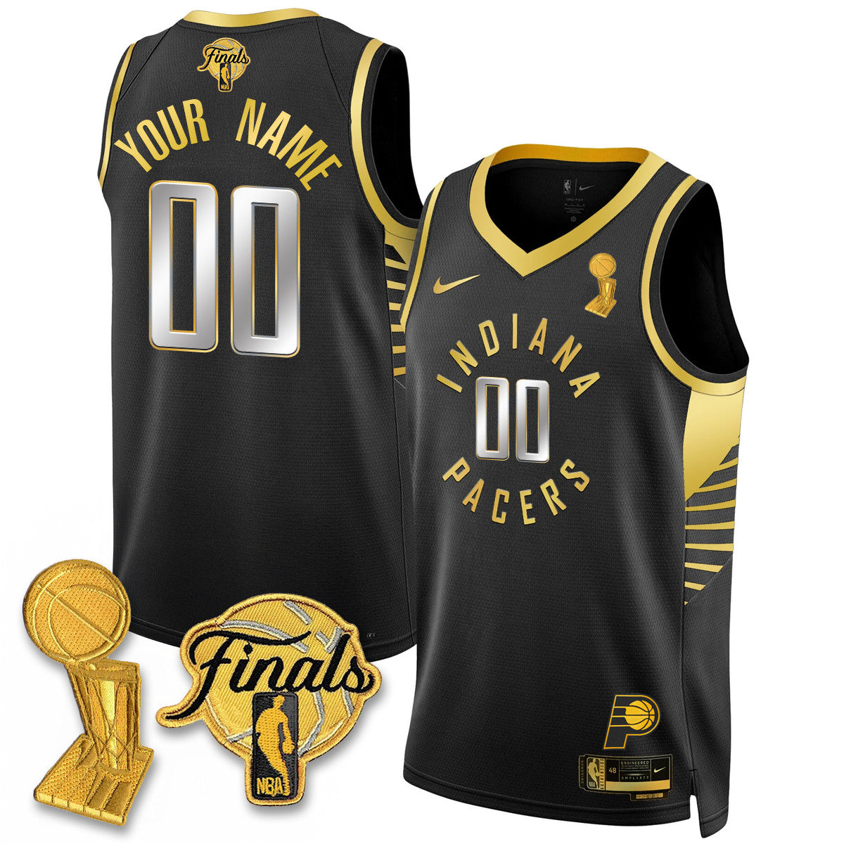 Indiana Pacers Swingman Custom Jersey - Final + Trophy Patch - All Stitched