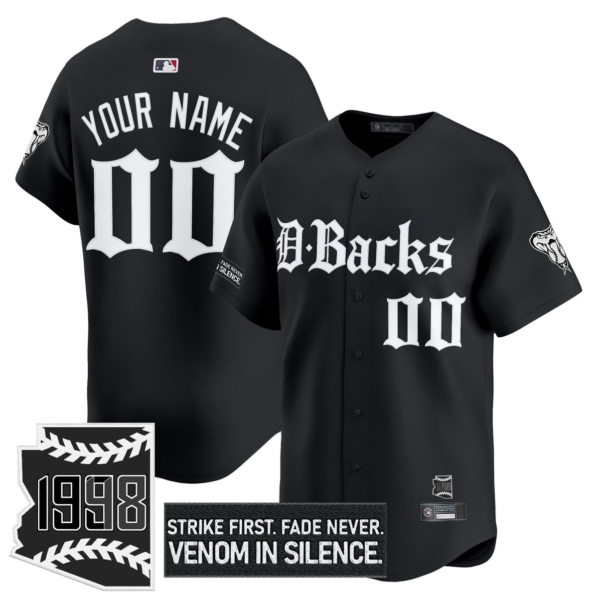 Arizona Diamondbacks 'Gothic Desert Fang Edition' Vapor Premier Limited Custom Jersey V2 - All Stitched