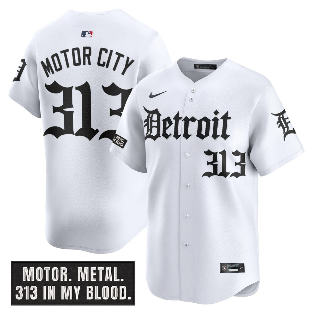 Men's Detroit Tigers 'Motor Gothic Edition' Vapor Premier Limited Jersey - All Stitched