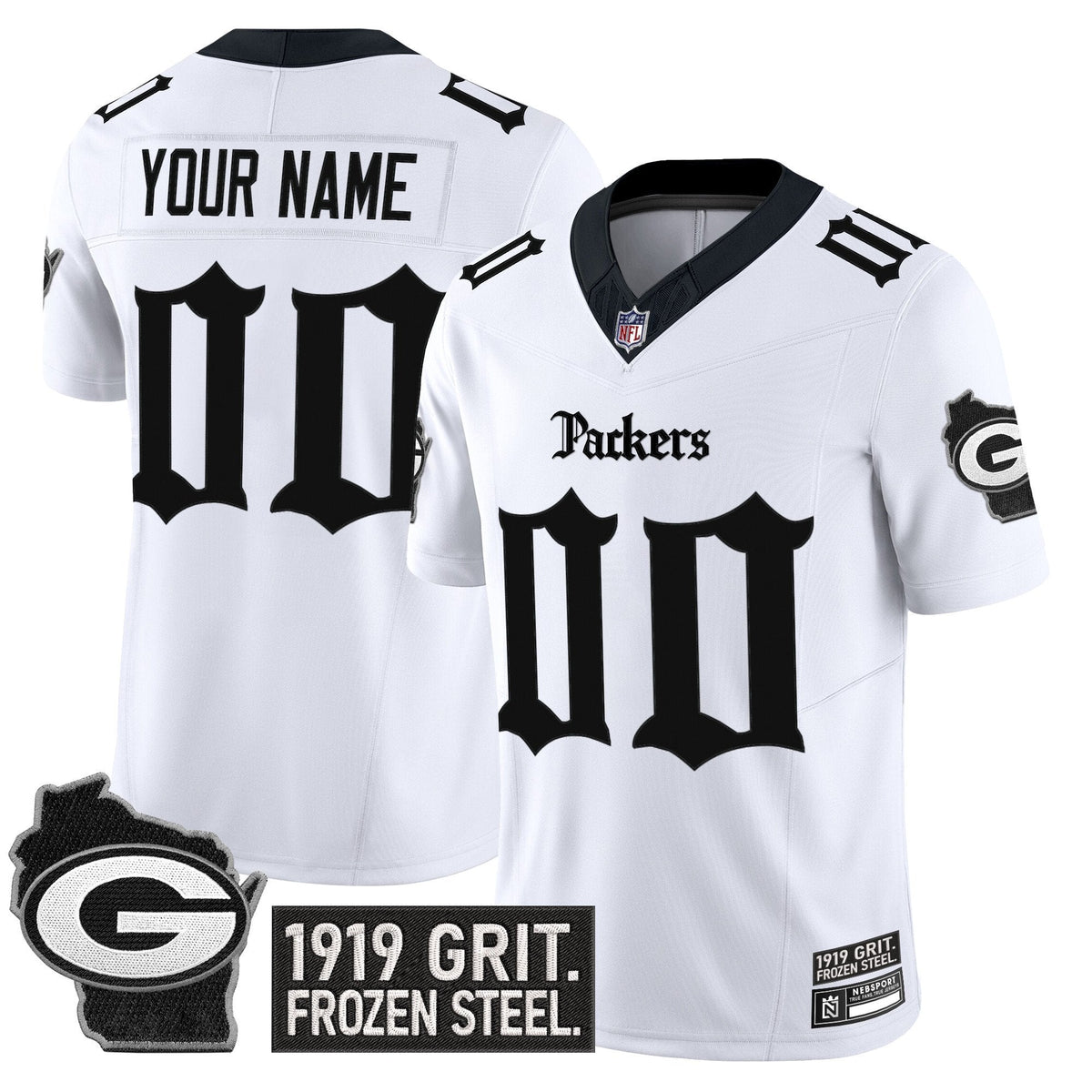 Green Bay Packers 'Gothic Frozen Tundra Edition' Vapor Limited Custom Jersey - All Stitched