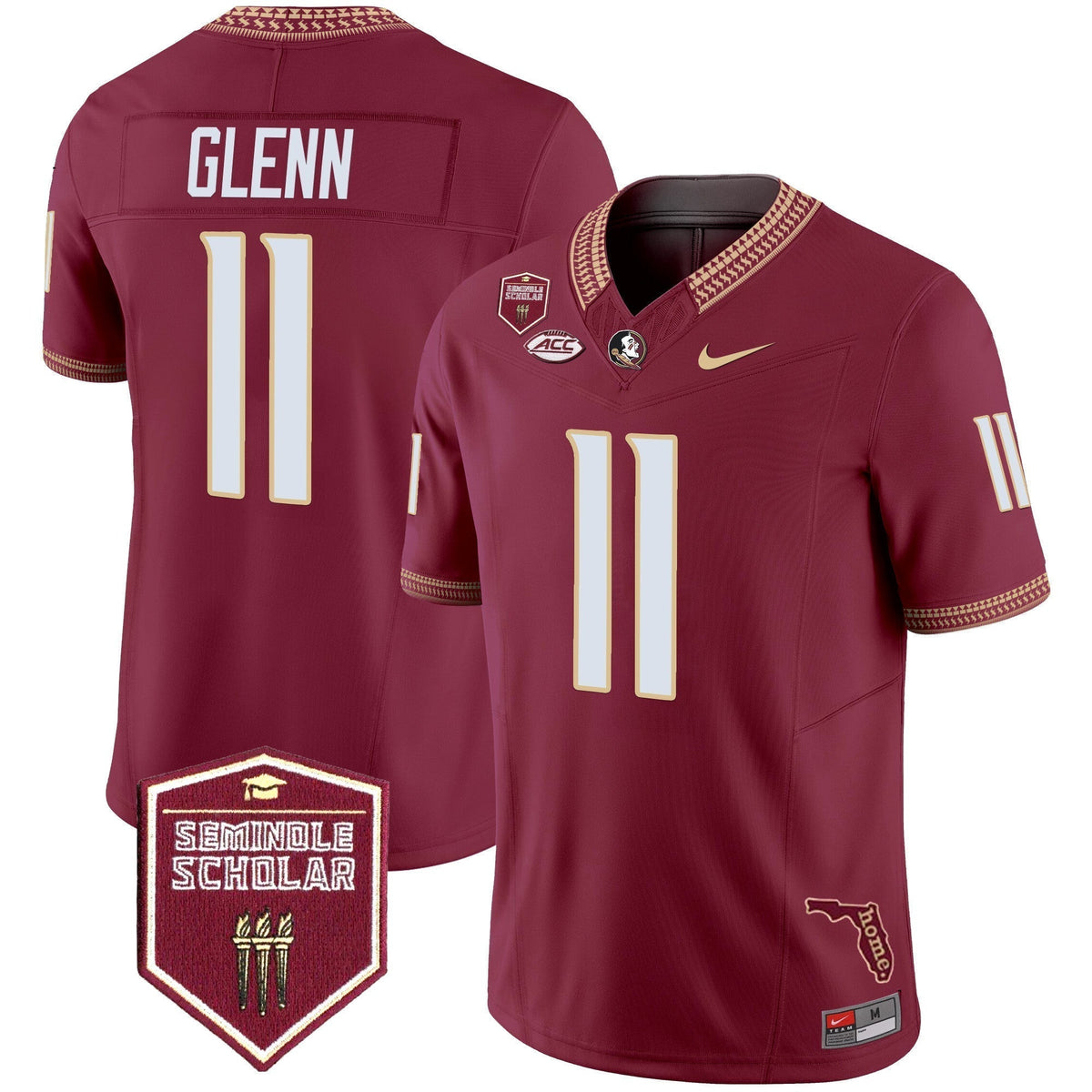 Men's Florida State Seminoles 2025 Seminole Scholar Patch Vapor Limited Jersey - All Stitched