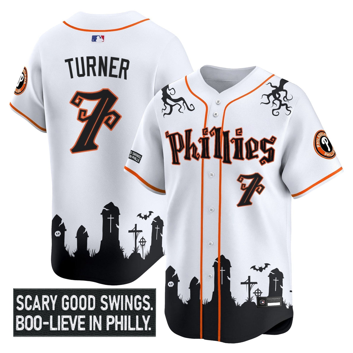Men's Philadelphia Phillies 'Halloween Spooky Edition' Premier Limited Jersey - Stitched