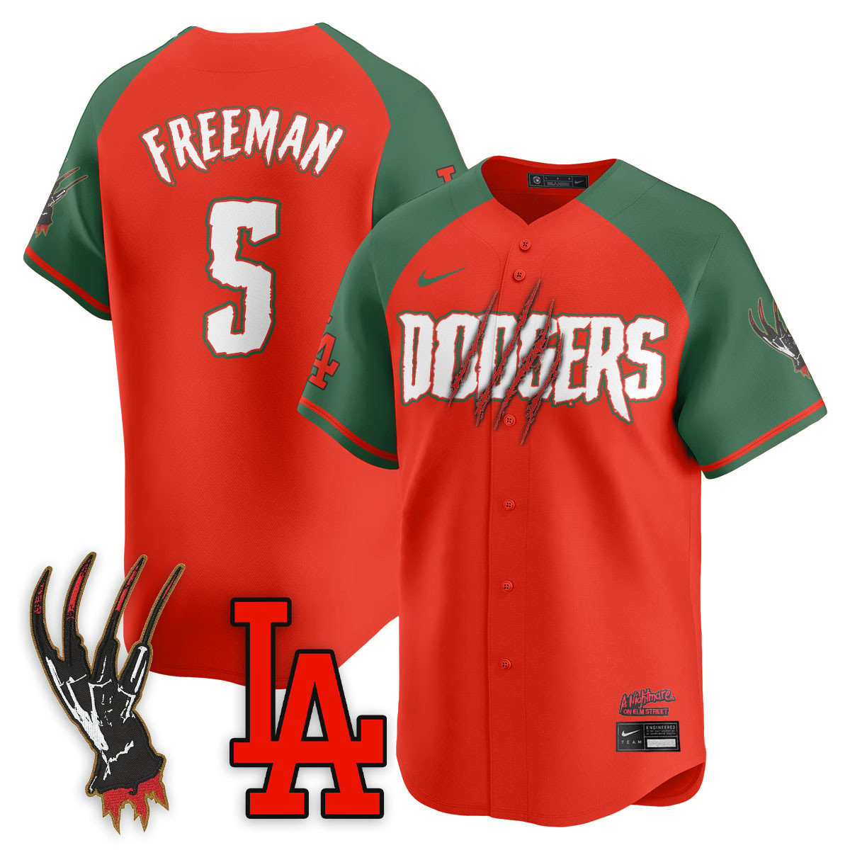 Men's Los Angeles Dodgers "A Nightmare on Elm Street" Jersey - Stitched
