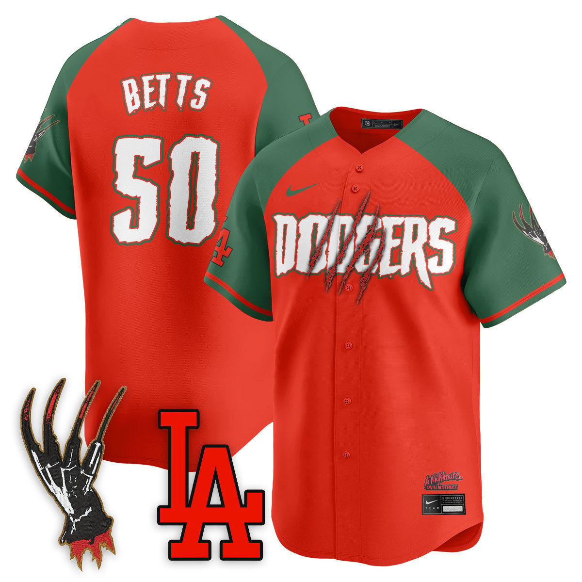 Men's Los Angeles Dodgers "A Nightmare on Elm Street" Jersey - Stitched