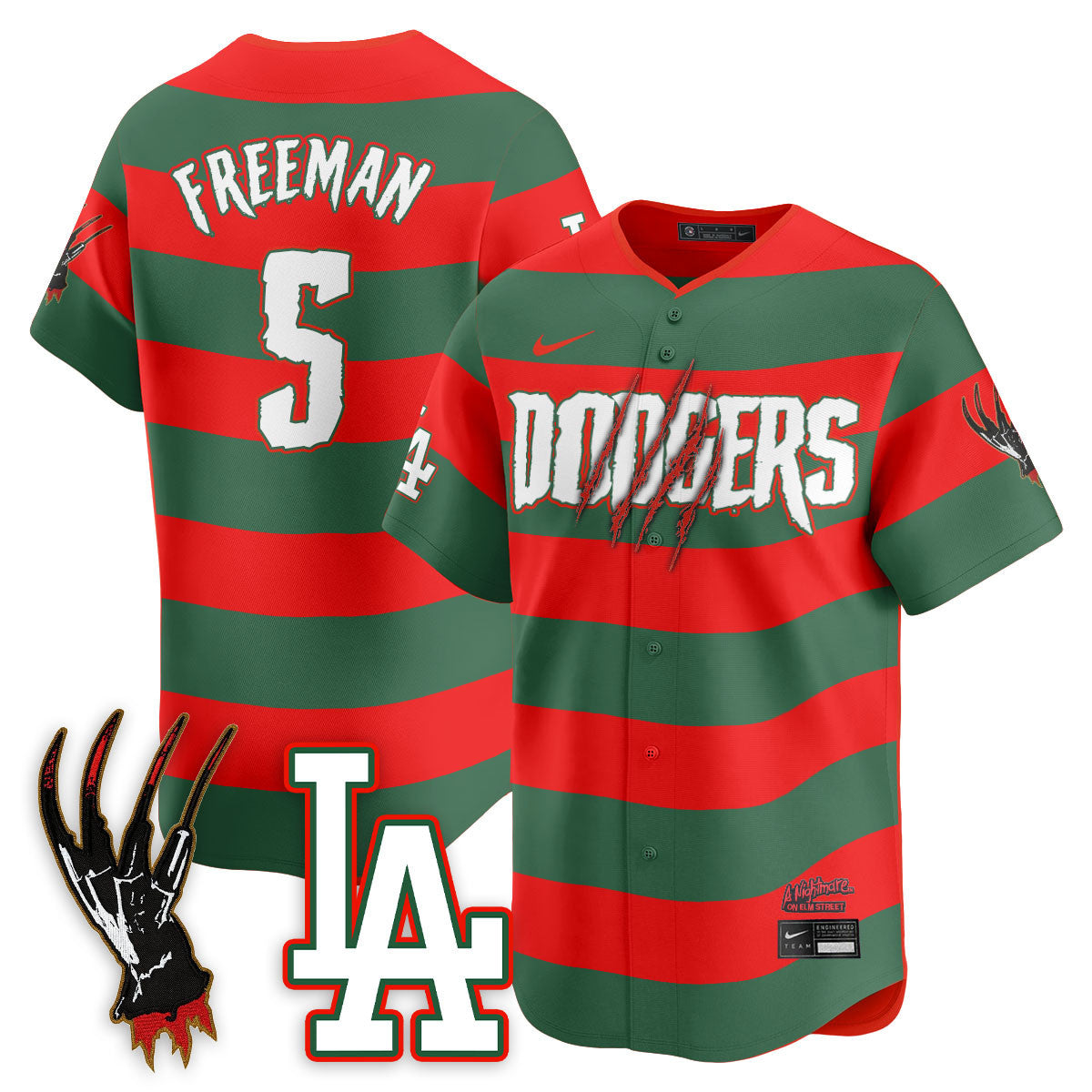Men's Los Angeles Dodgers "A Nightmare on Elm Street" Jersey - Stitched