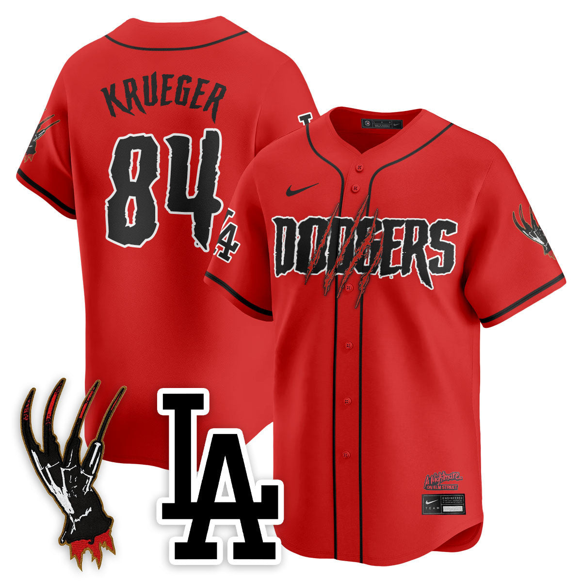 Men's Los Angeles Dodgers "A Nightmare on Elm Street" Jersey - Stitched
