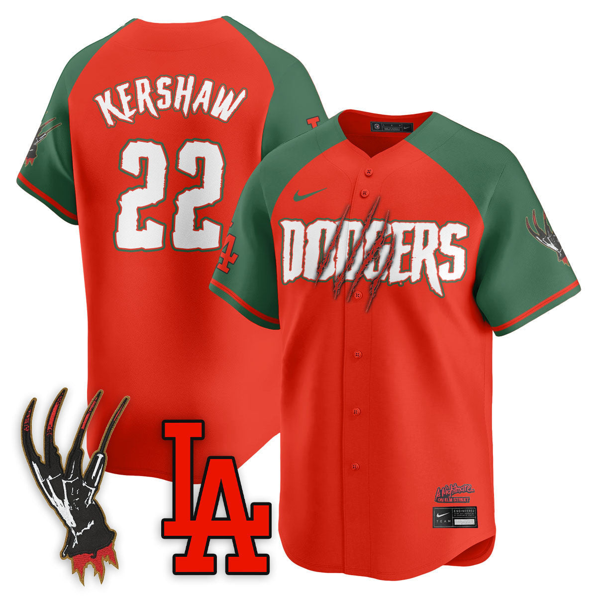 Men's Los Angeles Dodgers "A Nightmare on Elm Street" Jersey - Stitched