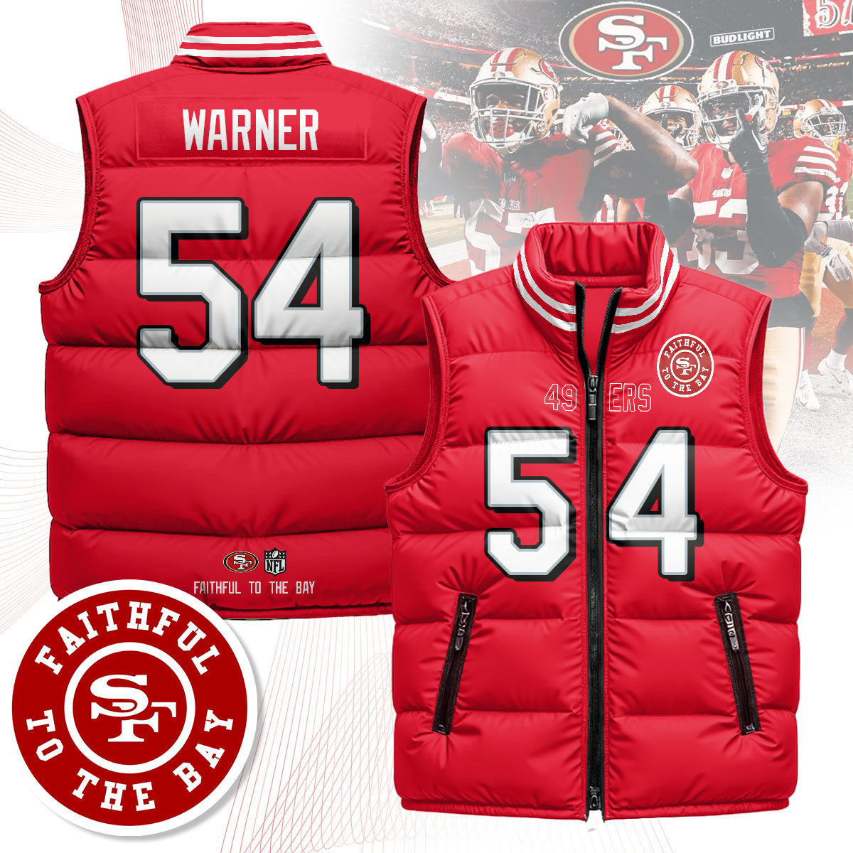 San Francisco 49ers Unisex Puffer Vest V1
