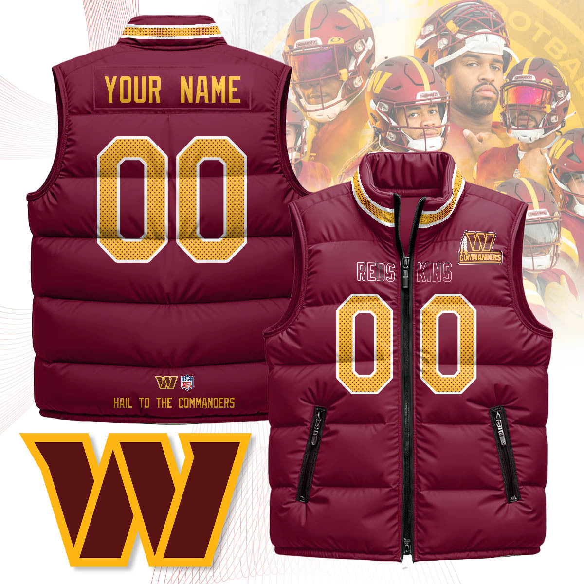 Washington Commanders Unisex Puffer Vest