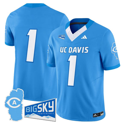 Men's UC Davis Aggies 2025 'Lake Tahoe Patch' Vapor Limited Jersey - All Stitched