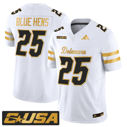 Men's Delaware Blue Hens 2025 Gold Vapor Limited Jersey - All Stitched
