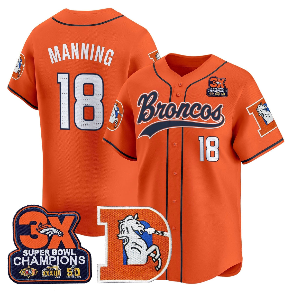 Men's Denver Broncos Throwback Vapor Baseball Jersey - All Stitched