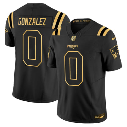 Men's New England Patriots 2025 Gold Vapor Limited Jersey - All Stitched