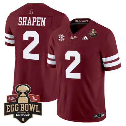 Men's Mississippi State Bulldogs 2025 Egg Bowl Vapor Limited Jersey - All Stitched