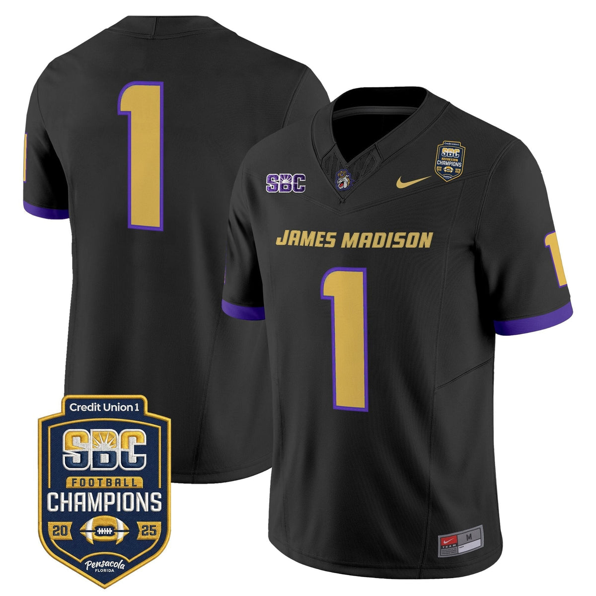 Men's James Madison Dukes 2025 SBC Champions Vapor Limited Jersey - All Stitched