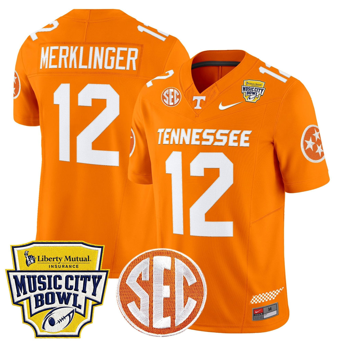 Men's Tennessee Volunteers 2025 Music City Bowl Vapor Limited Jersey - All Stitched