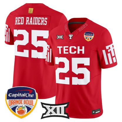 Men's Texas Tech Red Raiders 2025 Orange Bowl Vapor Limited Jersey - All Stitched