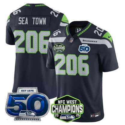 SEA 2026 NFC West Champions Limited Jersey - 50th Season Patch - Stitched