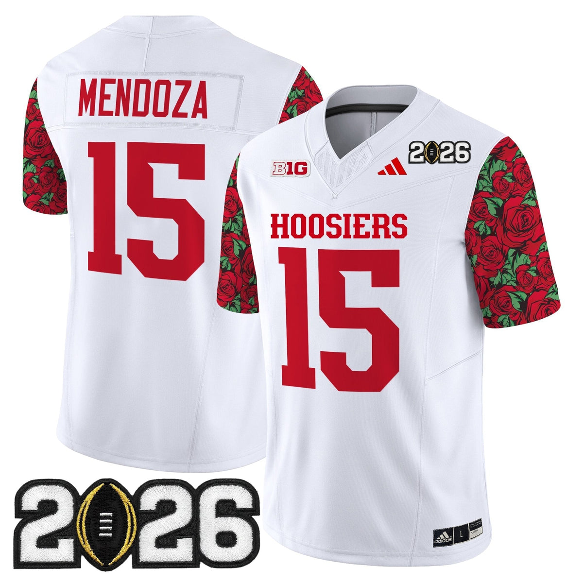 Men's Indiana Hoosiers 2026 CFP Final Patch Vapor Limited Jersey - Rose Bowl Style - Stitched