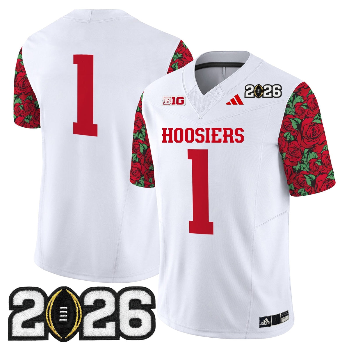 Men's Indiana Hoosiers 2026 CFP Final Patch Vapor Limited Jersey - Rose Bowl Style - Stitched
