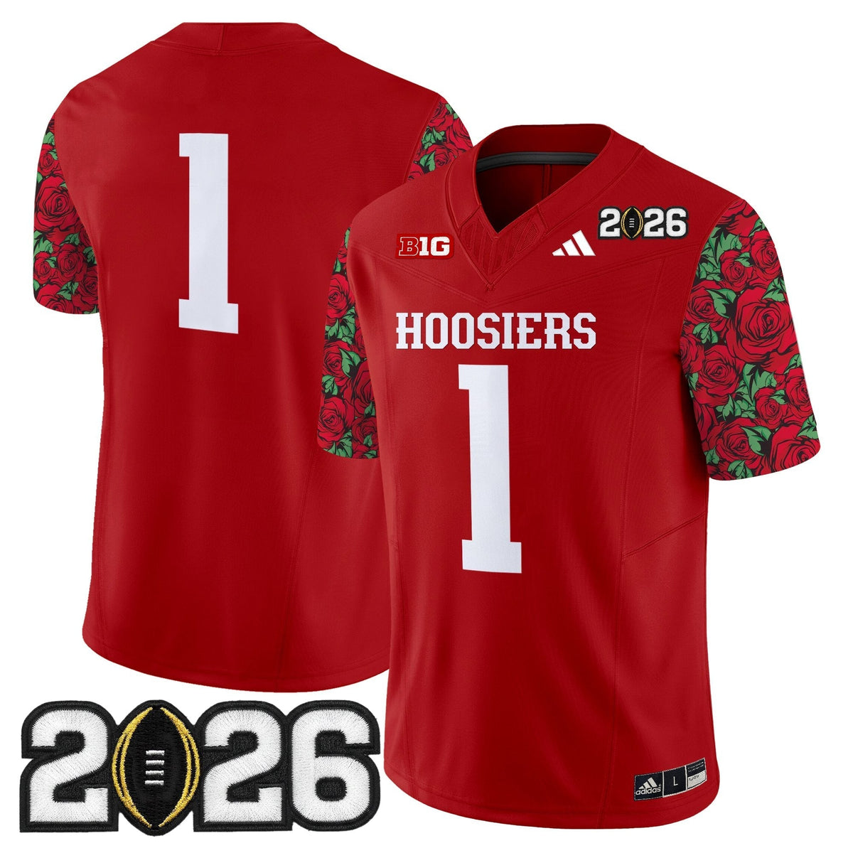 Men's Indiana Hoosiers 2026 CFP Final Patch Vapor Limited Jersey - Rose Bowl Style - Stitched