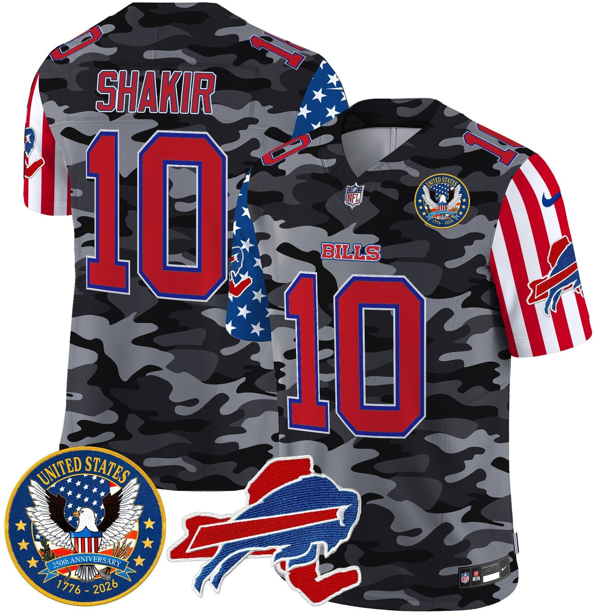 Men's Buffalo Bills "America250 Edition" Style Vapor Limited Jersey - All Stitched