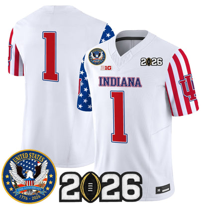 Men's Indiana Hoosiers "America250 Edition" Vapor Limited Jersey - 2026 CFP Final Patch - All Stitched