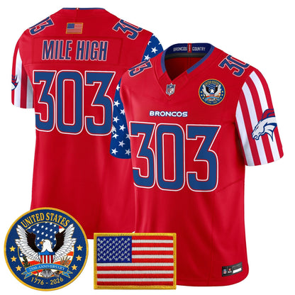 Men's Denver Broncos "America250 Edition" Vapor Limited Jersey V2 - All Stitched