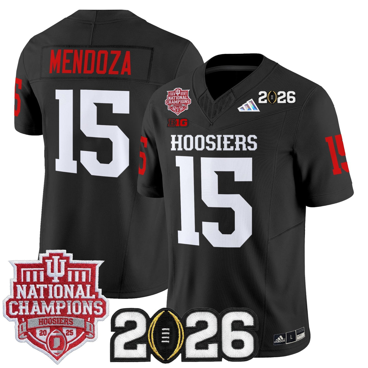 Men's Indiana Hoosiers 2025 National Champions & 2026 CFP Final Patch Vapor Limited Jersey - All Stitched