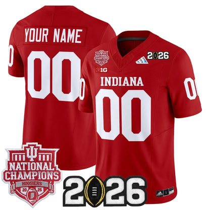 Indiana Hoosiers 2025 National Champions & 2026 CFP Final Patch Vapor Limited Custom Jersey - All Stitched