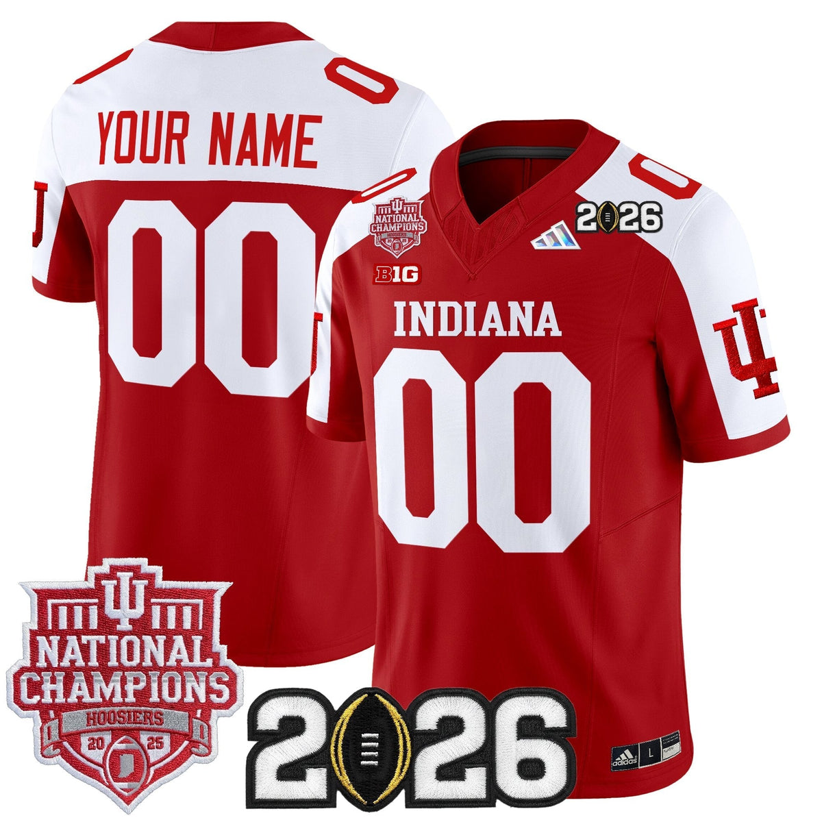 Indiana Hoosiers 2025 National Champions & 2026 CFP Final Patch Vapor Limited Custom Jersey - All Stitched