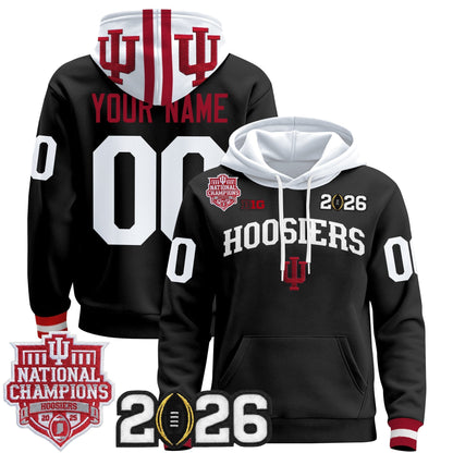 Indiana Hoosiers 2025 National Champions & 2026 CFP Final Patch Premium Custom Pullover Hoodie - All Stitched