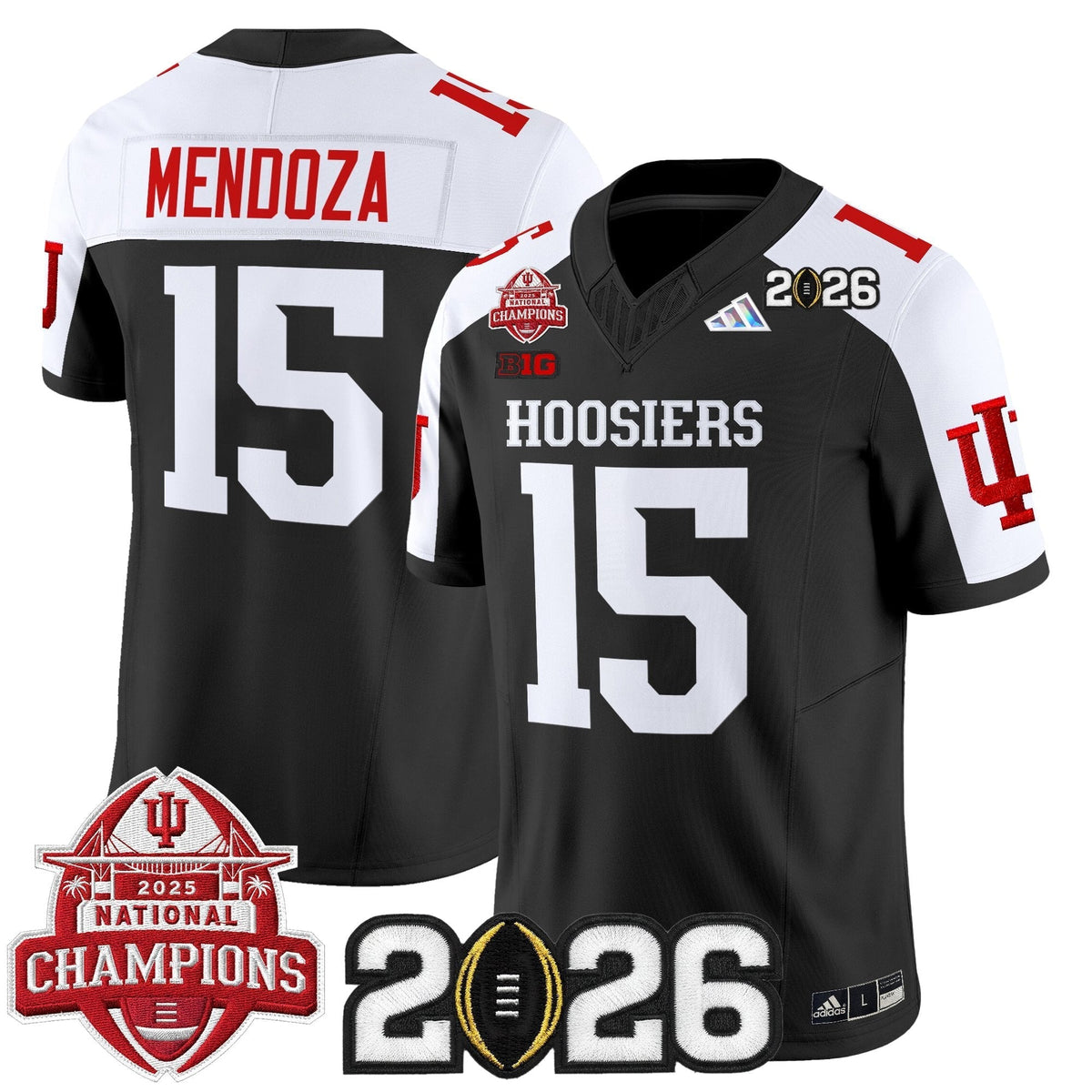 Men's Indiana Hoosiers 2025 National Champions & 2026 CFP Final Patch Vapor Limited Jersey V2 - All Stitched