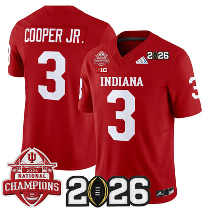 Men's Indiana Hoosiers 2025 National Champions & 2026 CFP Final Patch Vapor Limited Jersey V2 - All Stitched