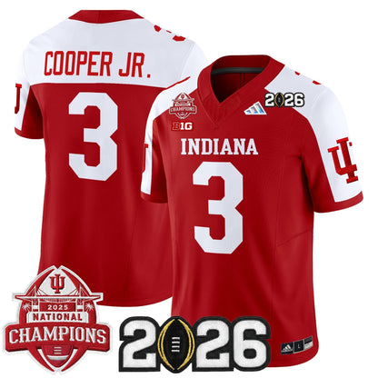 Men's Indiana Hoosiers 2025 National Champions & 2026 CFP Final Patch Vapor Limited Jersey V2 - All Stitched