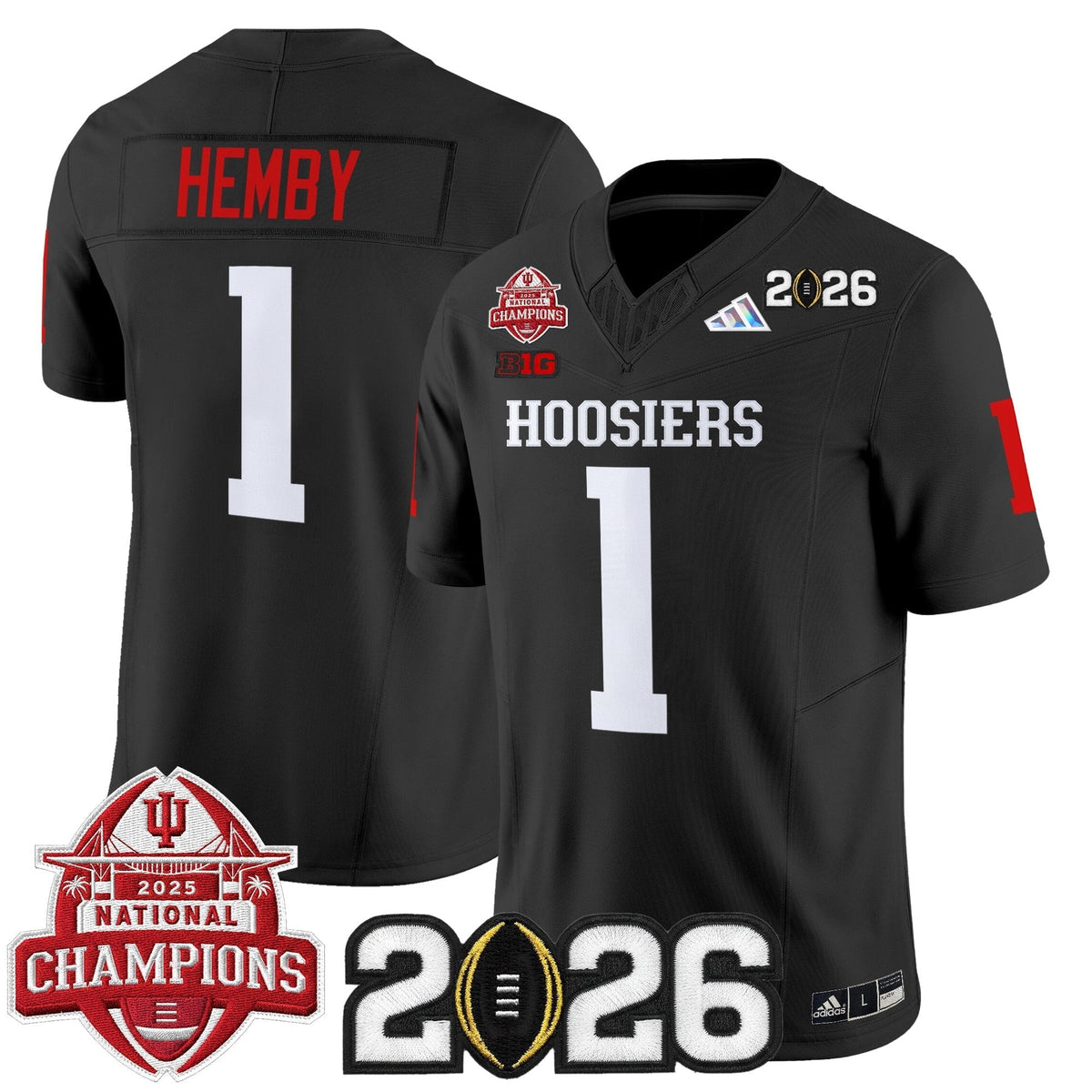 Men's Indiana Hoosiers 2025 National Champions & 2026 CFP Final Patch Vapor Limited Jersey V2 - All Stitched
