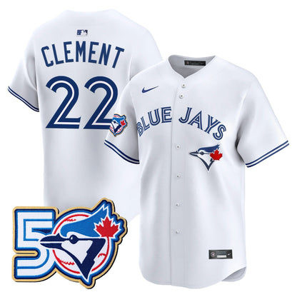 Men's Toronto Blue Jays 50 Seasons Patch Vapor Premier Limited Jersey - All Stitched