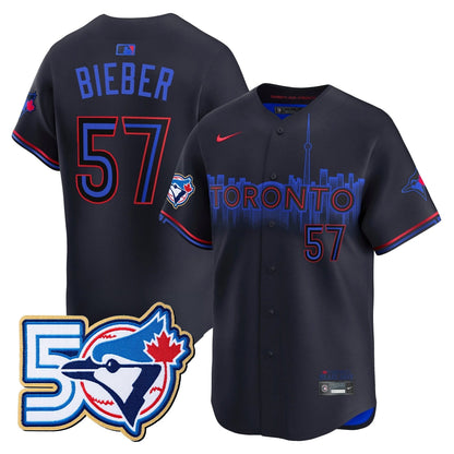 Men's Toronto Blue Jays 50 Seasons Patch Vapor Premier Limited Jersey - All Stitched