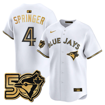 Men's Toronto Blue Jays 50 Seasons Patch Vapor Premier Limited Jersey - All Stitched