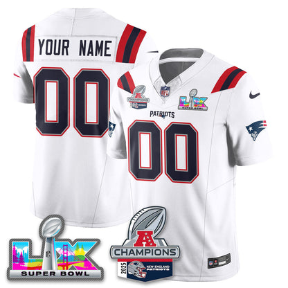 Custom NE 2025 AFC Champions Vapor Limited Jersey V2 - All Stitched
