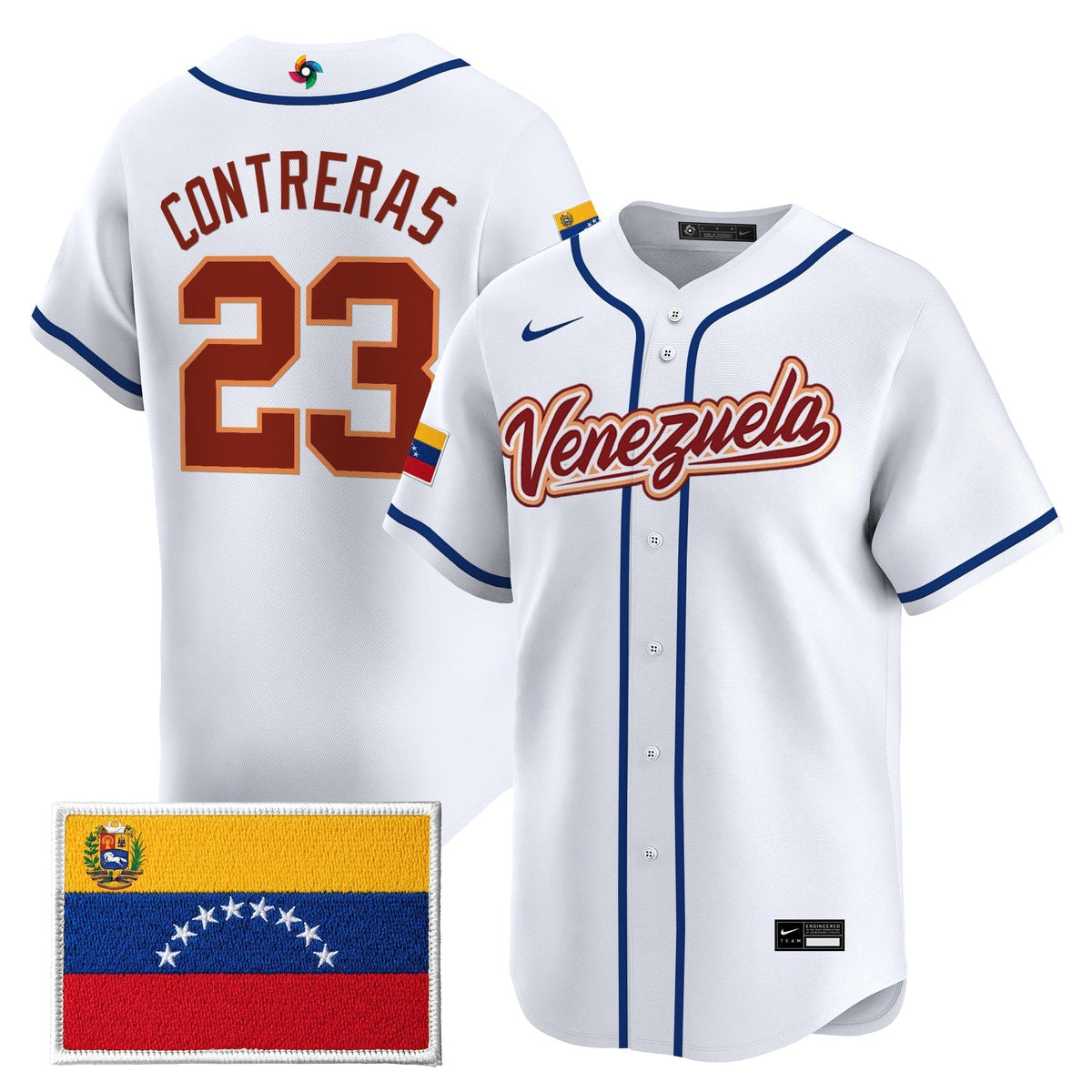 Men's Team Venezuela World Baseball Classic Vapor Premier Jersey - 2026 Roster - All Stitched