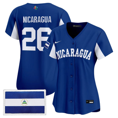 Women's Team Nicaragua 2026 World Baseball Classic Vapor Premier Jersey - All Stitched