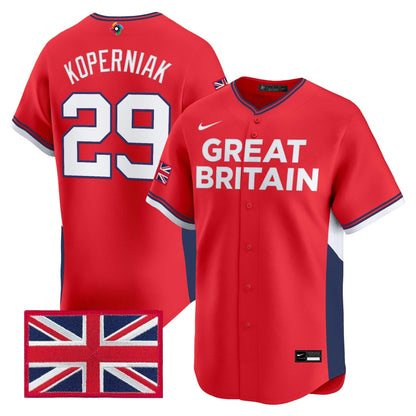 Men's Team Great Britain 2026 World Baseball Classic Vapor Premier Jersey - All Stitched