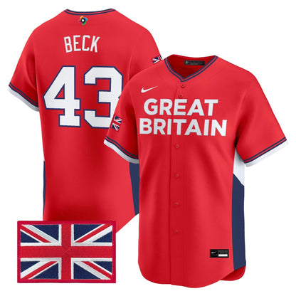 Men's Team Great Britain 2026 World Baseball Classic Vapor Premier Jersey - All Stitched