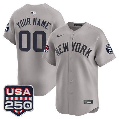 New York Yankees 250America Patch Vapor Premier Limited Custom Jersey - All Stitched