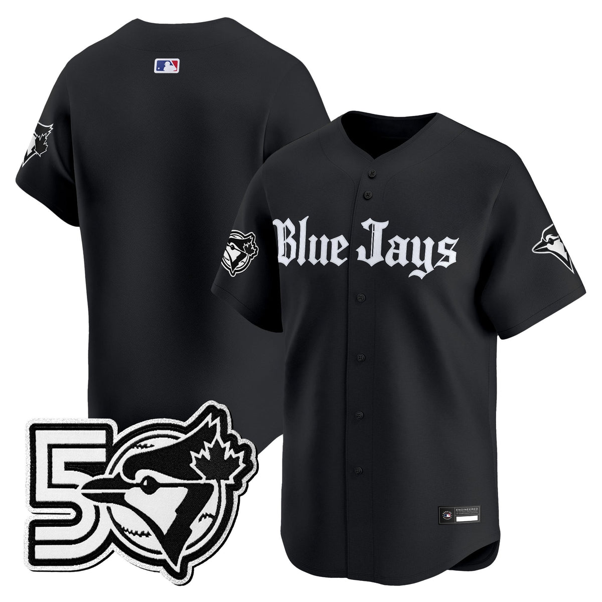 Men's Toronto Blue Jays 50 Seasons Patch Vapor Premier Limited Jersey - Gothic North Edition - All Stitched