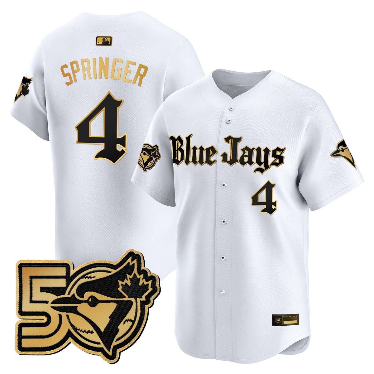Men's Toronto Blue Jays 50 Seasons Patch Vapor Premier Limited Jersey - Gothic North Edition - All Stitched